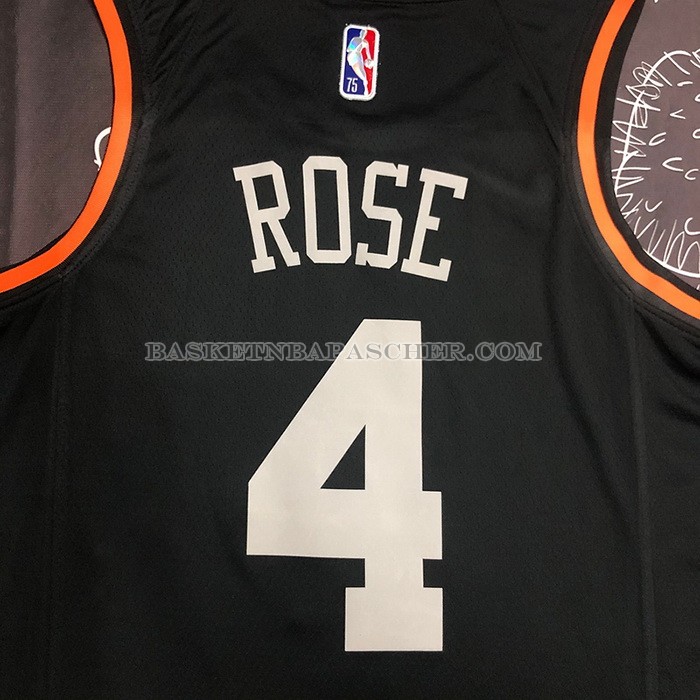 Maillot New York Knicks Derrick Rose NO 4 Select Series Noir